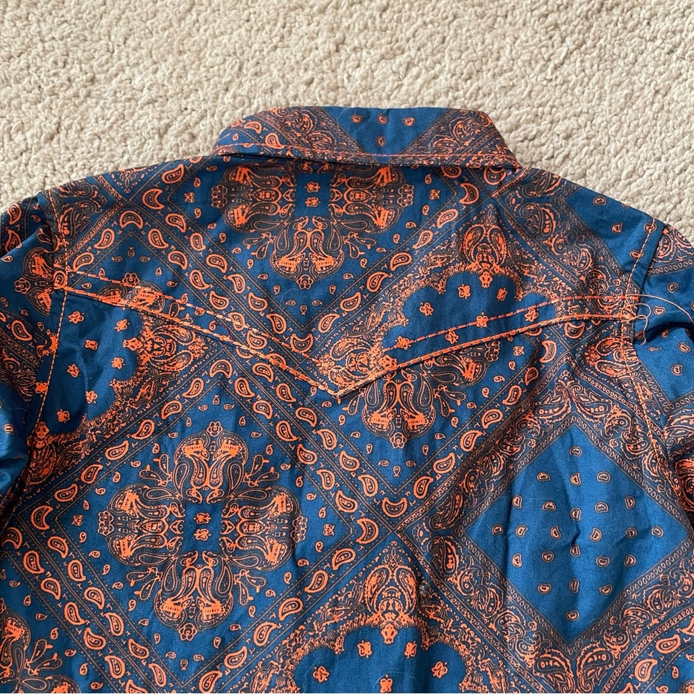 Cowboy Hardware NWT Western Shirt 3T Boys Tod Bandana Paisley Print Pearl Snap - Picture 8 of 10